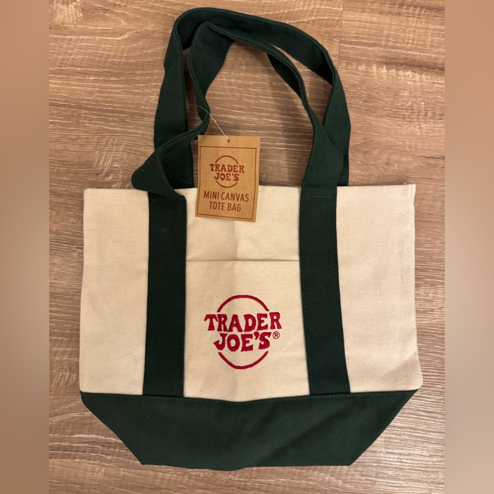 Trader Joe’s Mini Canvas Tote Bag  Dark Green